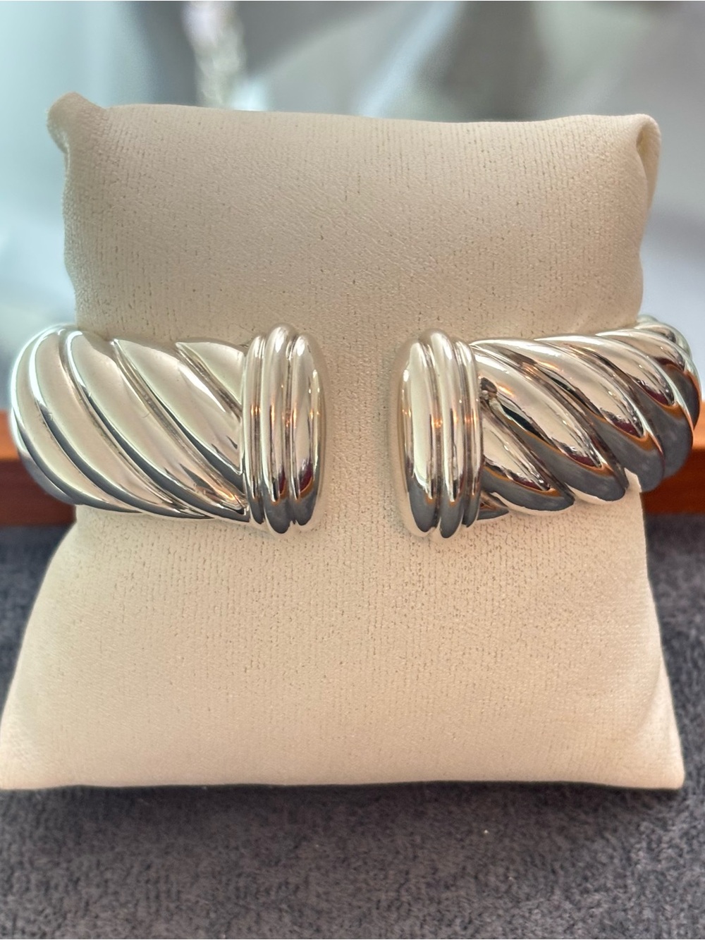 David Yurman Sterling silver 17mm Waverly Cable Bracelet-Medium